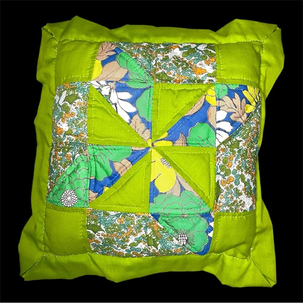 Vibrant Patchwork Throw Pillow